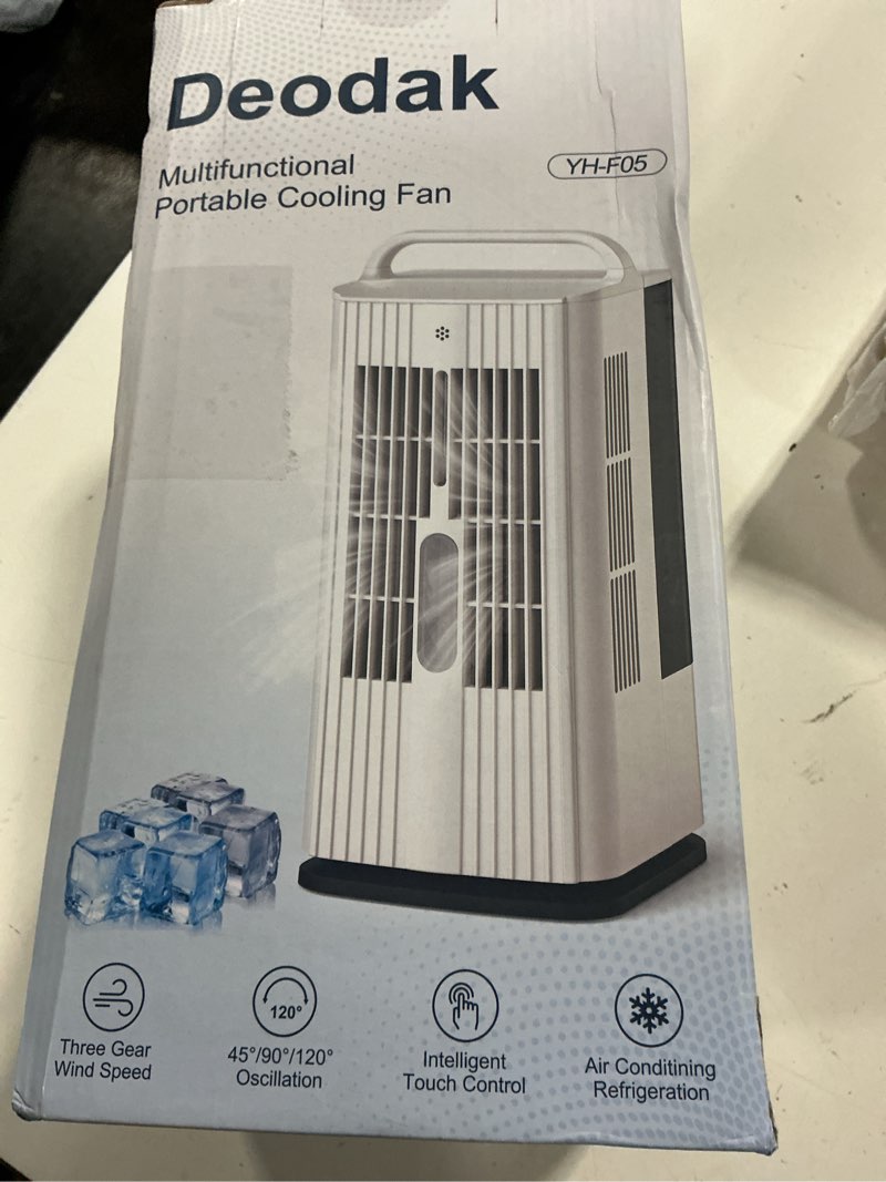 Condition photo showing New/Like New for 4-in-1 portable air conditioners: 1700ml tank mini air conditioner with 120° oscillating 16.5ft remote - evaporative air cooler with 3 speed & 7 lights 1-7h timer - portable ac unit for bedroom white