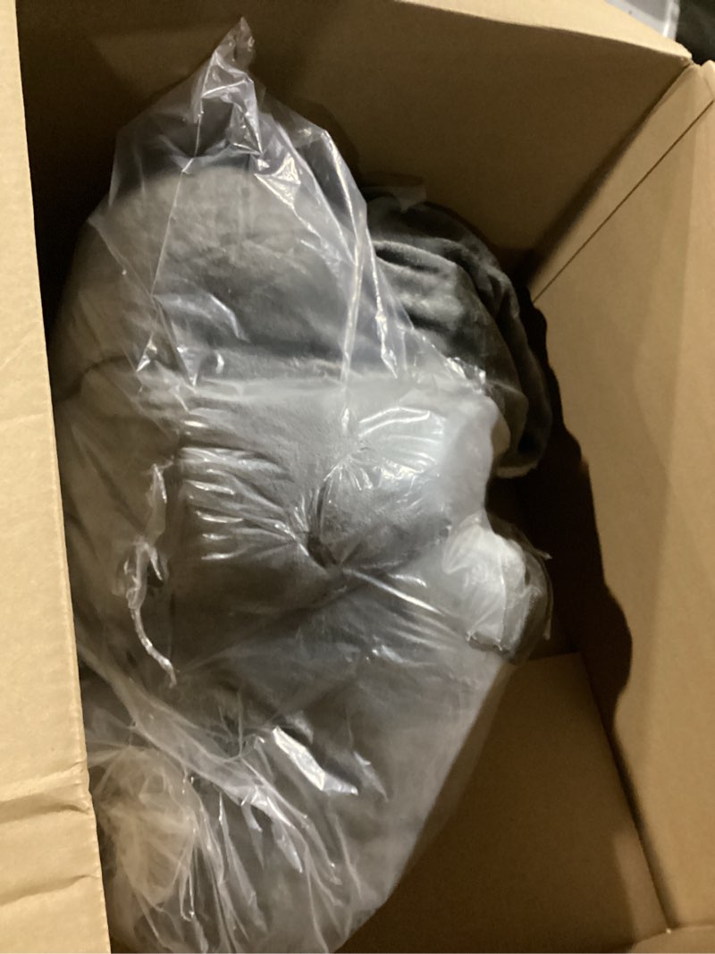 Condition photo showing Good Condition for Bedsure GentleSoft Sherpa Fleece Blankets Queen Size for Bed - Thick and Warm Throw for Women and Men, Non-Heated, Soft Fuzzy Plush Queen Blanket for Winter, Grey, 90x90 Inches Queen (90" x 90") 01 - Grey