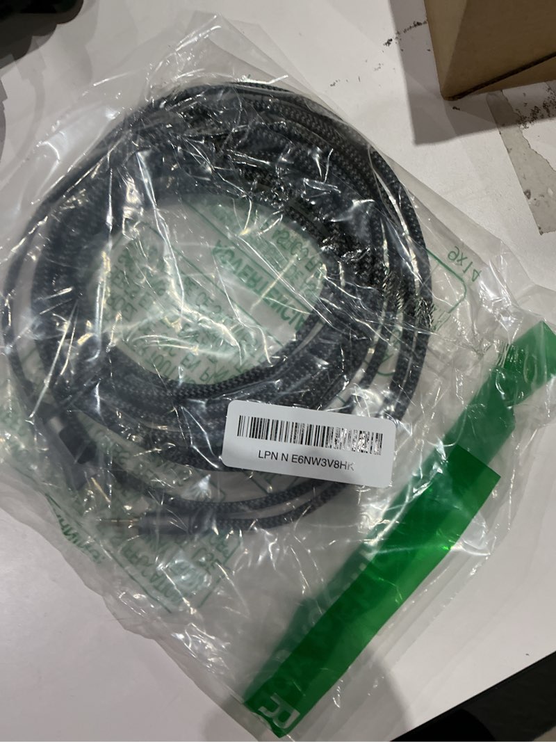 Condition photo showing As Is for usb to 3.5mm audio cable 15 ft, usb a to 1/8’’ trs aux jack adapter, ofc, nylon braided, gold-plated connector, for pc, laptop, speaker, ps5/4 windows, headphones, not for recording and microphone 15ft