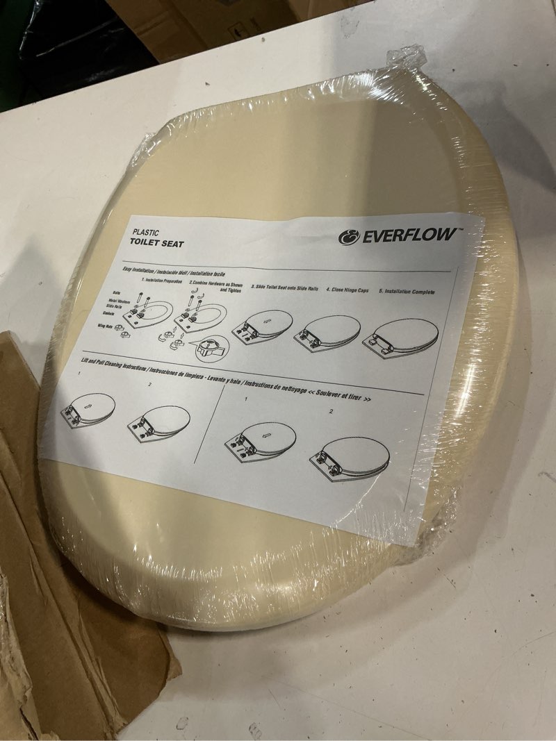 Condition photo showing New/Like New for (similar)bath bliss deluxe plastic beveled round toilet seat in white