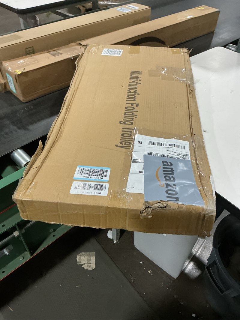 Condition photo showing Good Condition for Folding Hand Truck and Dolly, 200 LB Capacity Upgraded Aluminum Dolly Cart, Portable Folding Hand Cart for Travel, Moving, Shopping, Office Use, Black