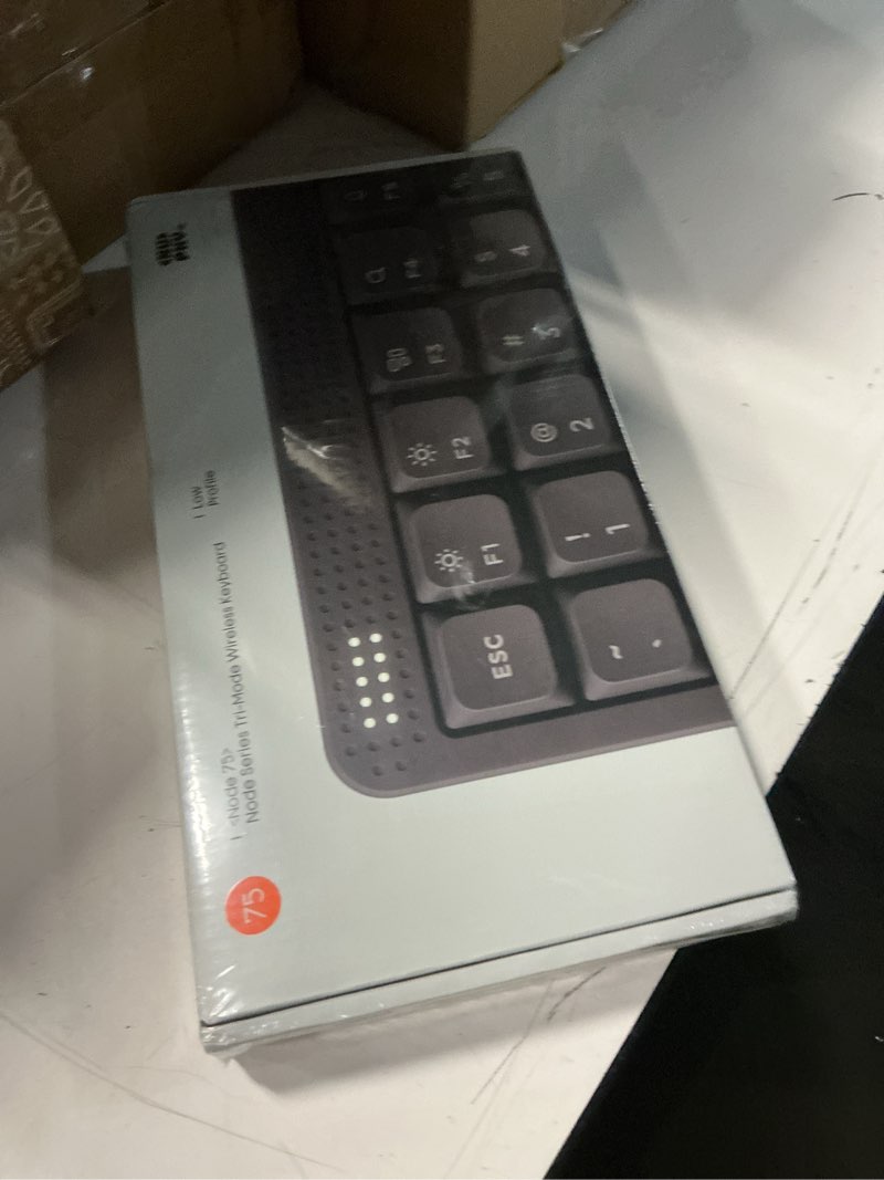 Condition photo showing New/Like New for nuphy node75 wireless mechanical keyboard, 75% hot swappable custom low profile keyboard, 84 keys computer gaming keyboards, supports touch gestures, pbt keycaps, rgb backlit, bluetooth/2.4ghz/usb-c blush nano switch gray low profile