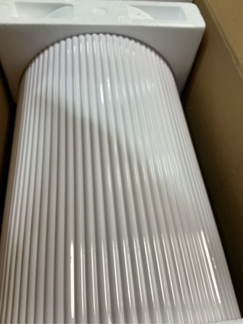 Condition photo showing As Is for Fivenl 5 Pcs Metal Pleated Cylinder Pedestal Stands for Party, Heavy Duty White Round Cake Pedestal Stand Flower Plant Display Plinth Pillars for Wedding Birthday Event Decor