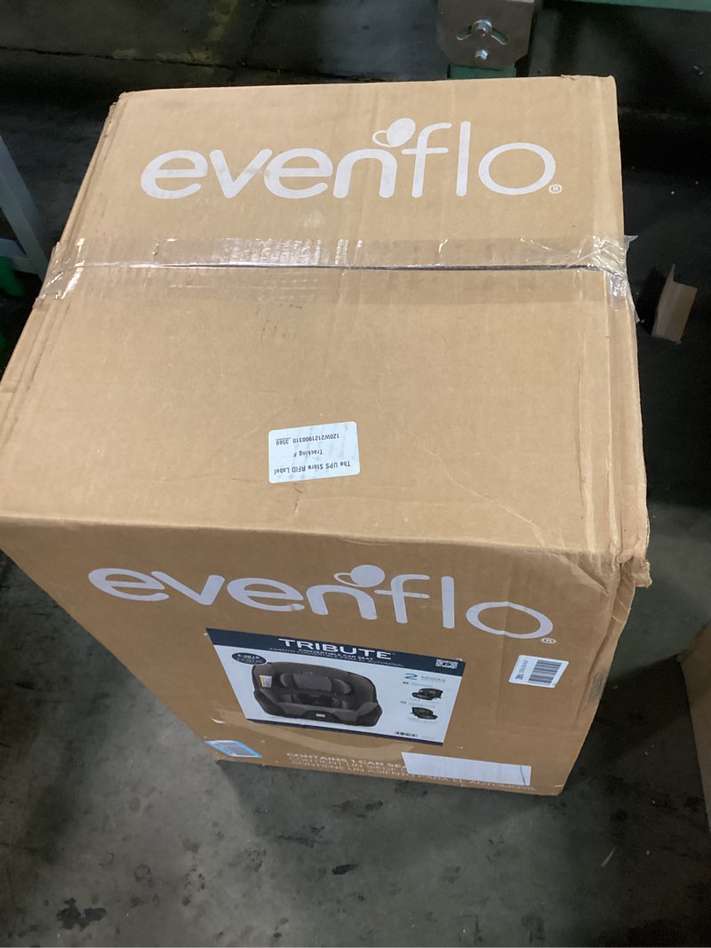 Condition photo showing As Is for Evenflo Tribute LX Convertible Car Seat (Saturn Gray) NEW Evenflo Tribute LX Convertible Car Seat