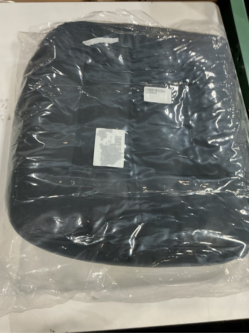 Condition photo showing New/Like New for booster car seat cushion, thick leather car seat cushion pad for adult to raise height, portable backless car seat pillow with handle for trucks driving, suvs, office chairs, wheelchairs black