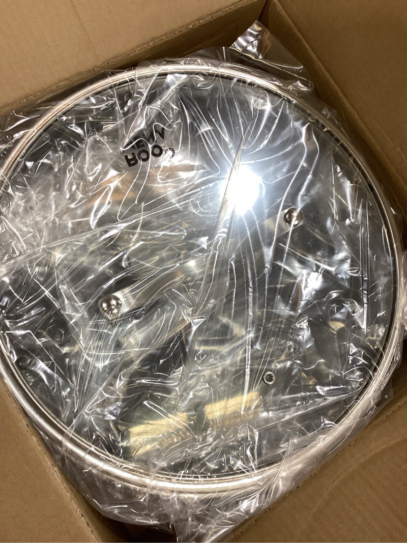 Condition photo showing New/Like New for wok pan with lid, hybrid ceramic 13 inch tri-ply stainless steel woks & stir-fry pans nonstick, non-toxic, pfas/pfoa/ptfe free, metal utensil safe, dishwasher & oven safe, induction compatible 13"