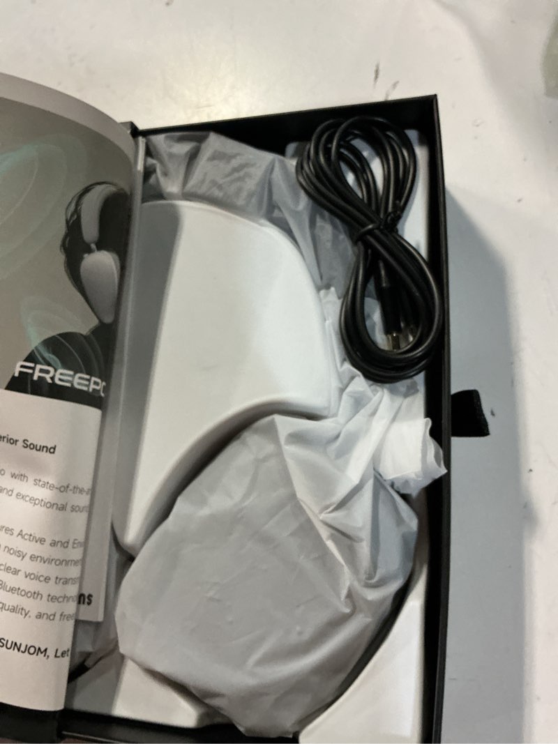 Condition photo showing Good Condition for freepods over-ear bluetooth headphones with mic,120 hour playtime active noise cancelling,hi-res audio,wireless anc headset, android compatible - black