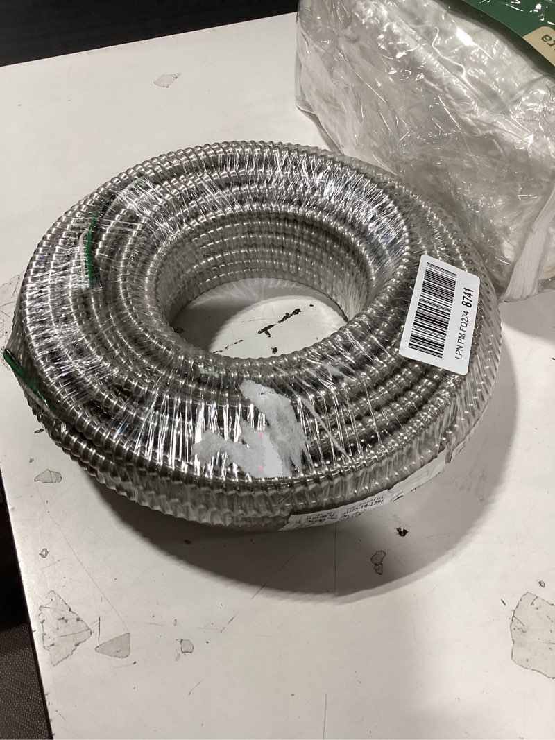 Condition photo showing New/Like New for 14/2 mc cable with ground 100 ft, 14 gauge 2 conductors electrical wire with aluminum armor, solid pure copper cable for indoor and outdoor underground installation, ul listed 100ft 14awg/2