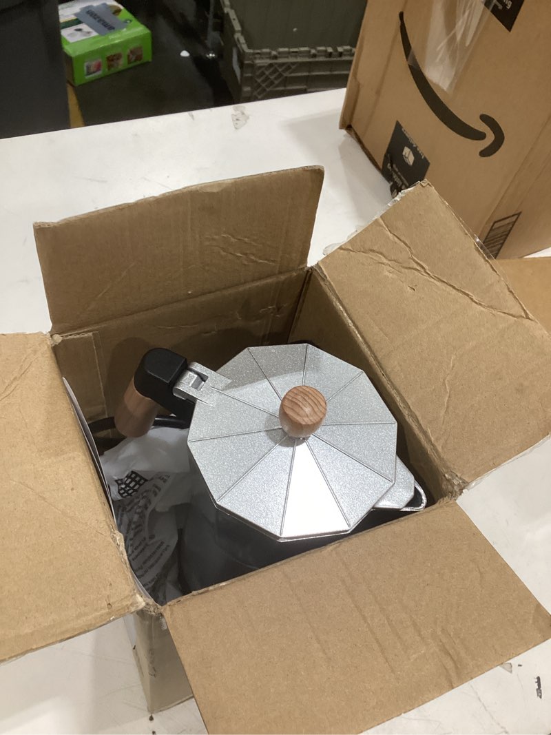 Condition photo showing Good Condition for electric espresso coffee maker, italian coffee pot, electric moka pot, cuban coffee maker, portable cafeteras electricas espresso makers with detachable base 3 or 6 cup (silver)