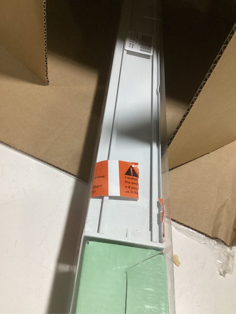 Condition photo showing Good Condition for aosky light filtering roller shades cordless blinds for windows, 1% openness free-stop shades with valance, thermal insulated fabric, uv protection, natural woven blinds?21" w x 72" h, white? white 21"w x 72"h