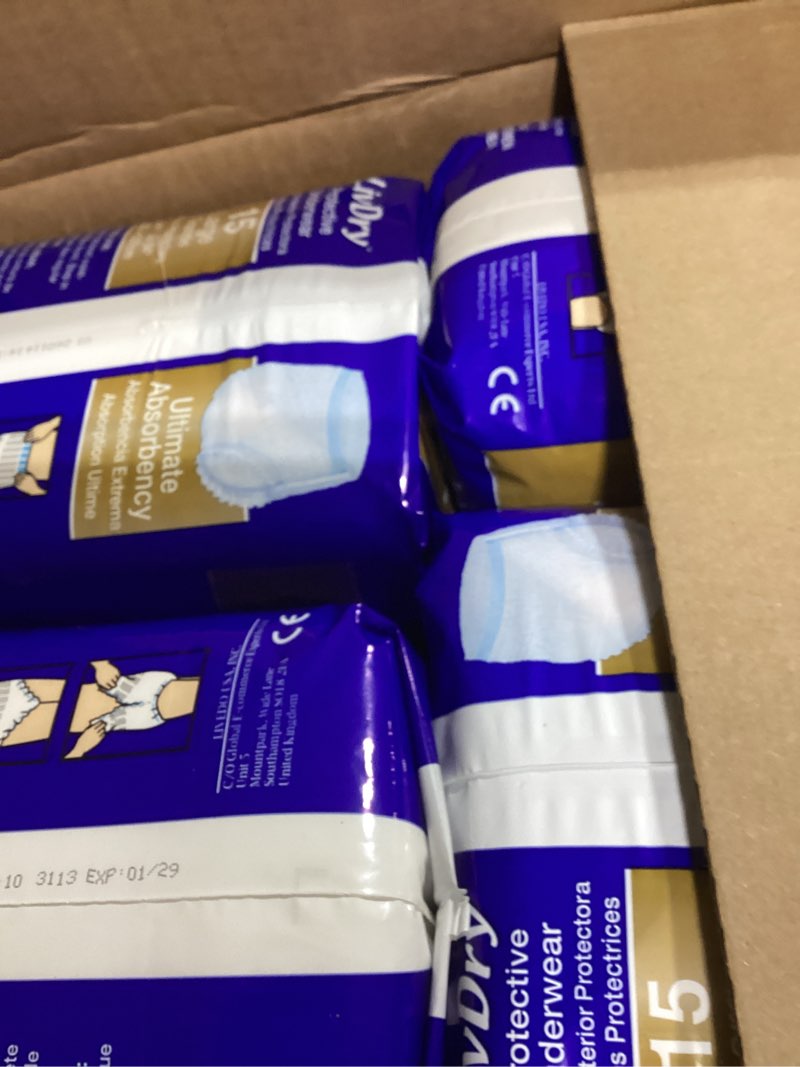 Condition photo showing New/Like New for livdry large ultimate adult incontinence underwear, high absorbency, leak cuff protection, l, 60-pack large (60 count)