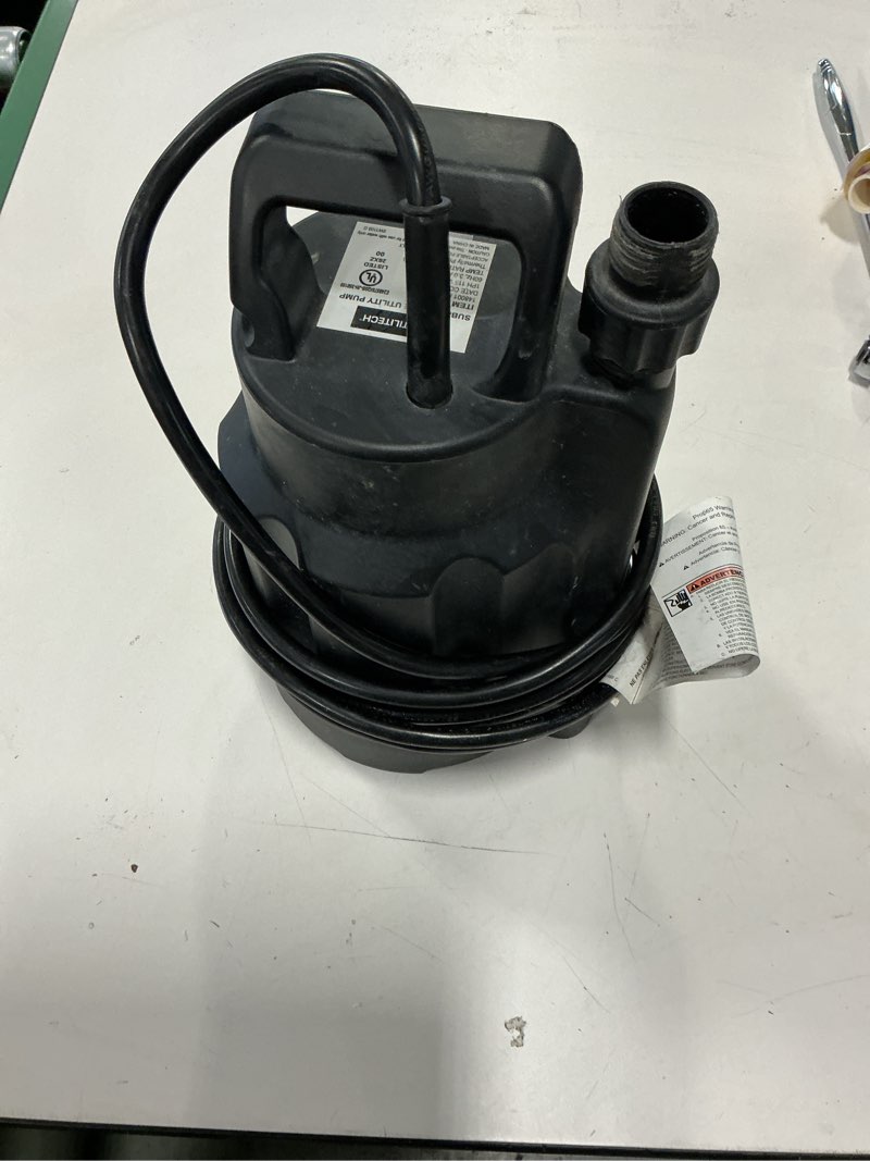 Condition photo showing As Is for Utilitech 955647 1/3-HP 115-Volt Thermoplastic Submersible Utility Pump
