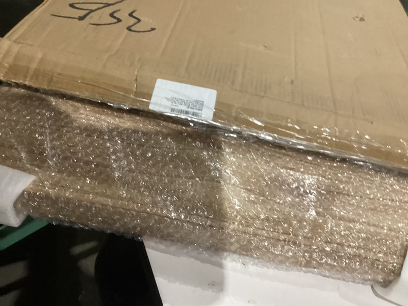 Condition photo showing As Is for Square Ottoman Table Tray 24" - Rustic Wooden Serving Tray for Farmhouse Decorative Oversized Coffee Table Trays Living Room Kitchen Counter Breakfast Nature 24" x 24" x 1.6" Nature