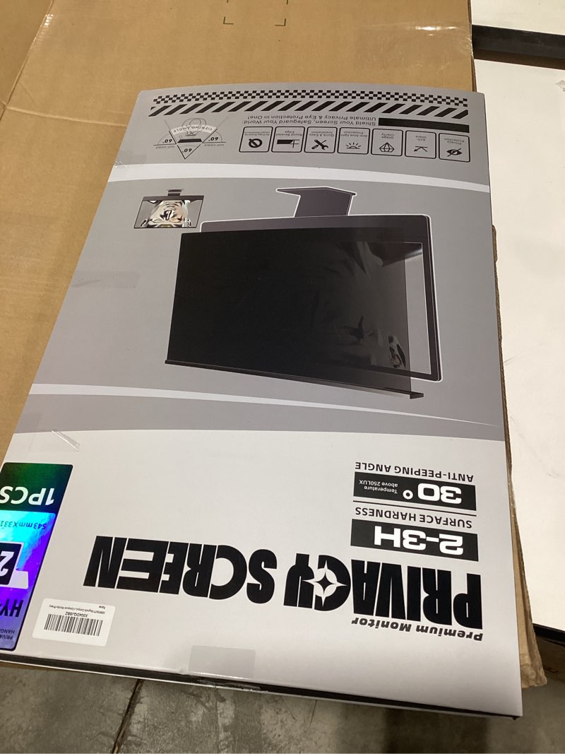 Condition photo showing As Is for Magnetic Computer Privacy Screen 27 Inch, Aesthetic Hanging Privacy Screen for Computer Monitor with Anti-Blue Light Coating, Removable PVC Magnetic Attachment Computer Monitor Privacy