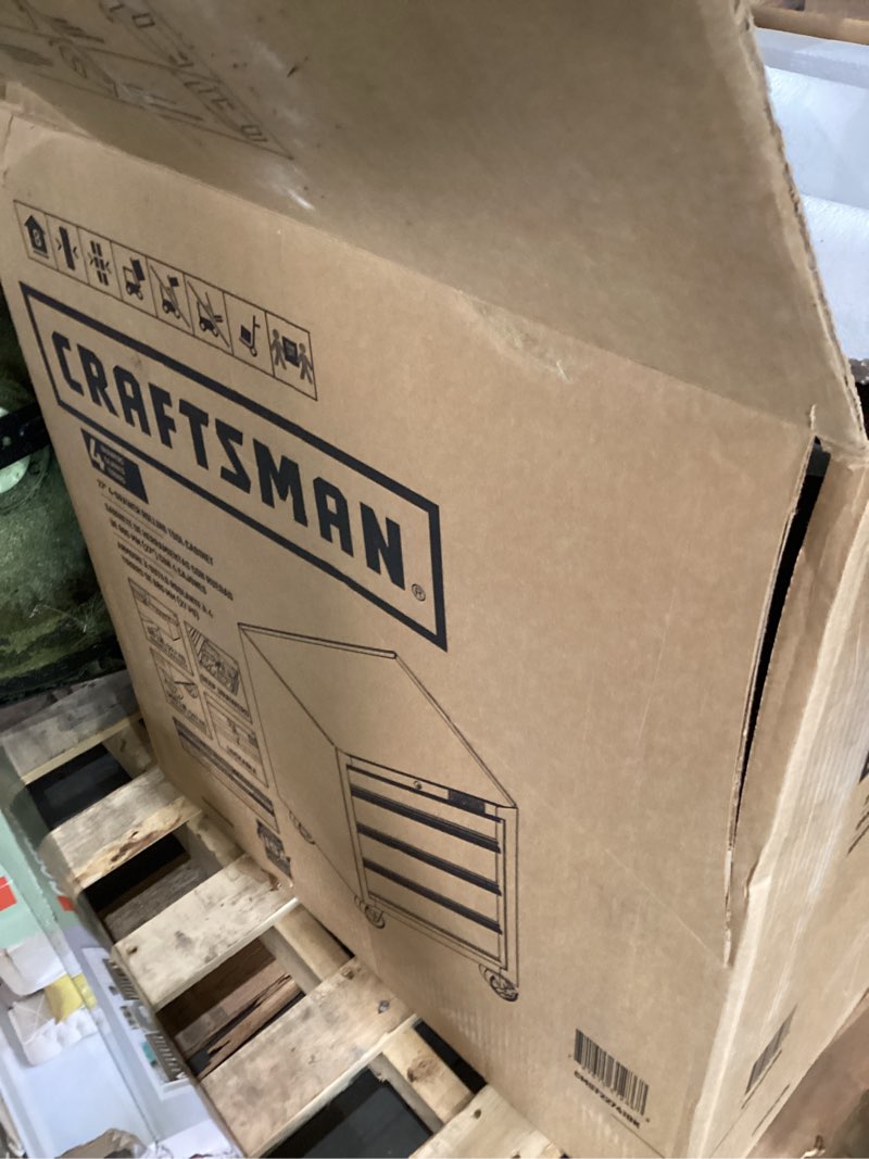 Condition photo showing As Is for craftsman 1000 series 26.89-in w x 31.98-in h 4 -drawer steel rolling tool cabinet ( black )