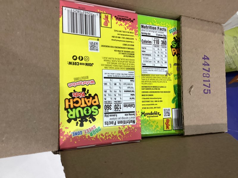 Condition photo showing Good Condition for Sour Patch Kids Candy Watermelon, 3.5-Ounce Box(Pack of 12)(Packaging May Vary)