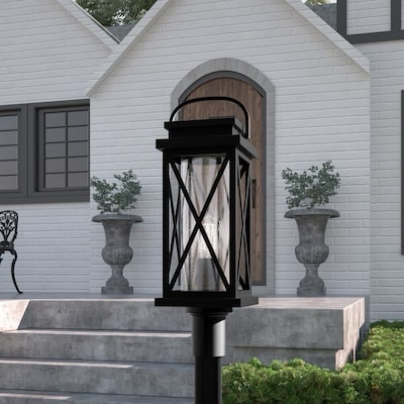 Quoizel Saint Elias 22.63-in Matte Black Traditional Outdoor Light post lantern