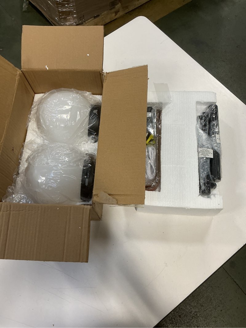 Condition photo showing New/Like New for Battery Operated Wall Sconces Set of 2, Wireless Globe Wall Lights with Remote Control Warm/Natural/Daylight/RGB Dimmable Wall Lamps Bedroom Living Room, Decorative Lights with Dim Lighting Effect Black