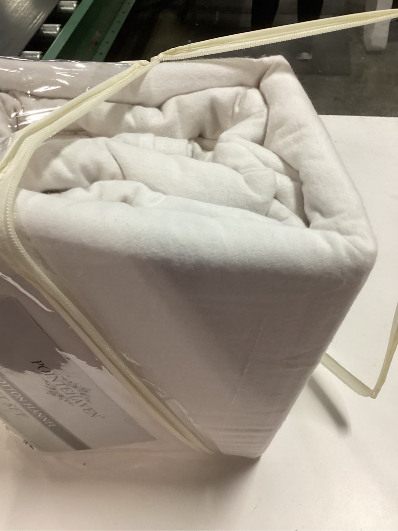 Condition photo showing As Is for Pointehaven Flannel Oversized Duvet Set, King, White White King