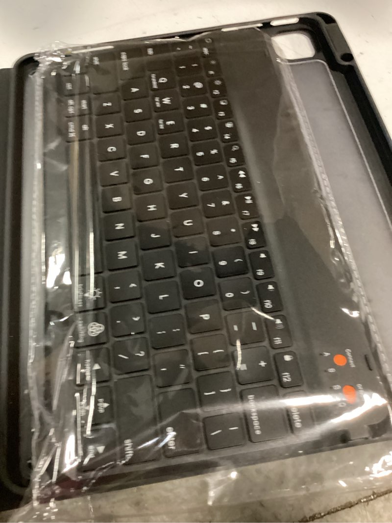Condition photo showing Good Condition for magnetic 360 rotatable wireless bluetooth keyboard case for ipad air 13 (m2) & pro 12.9 (6th/5th/4th/3rd gen) - 7 colors backlit detachable folio cover (black) black for ipad air 13(m2) & pro 12.9 3rd/4th/5th/6th gen