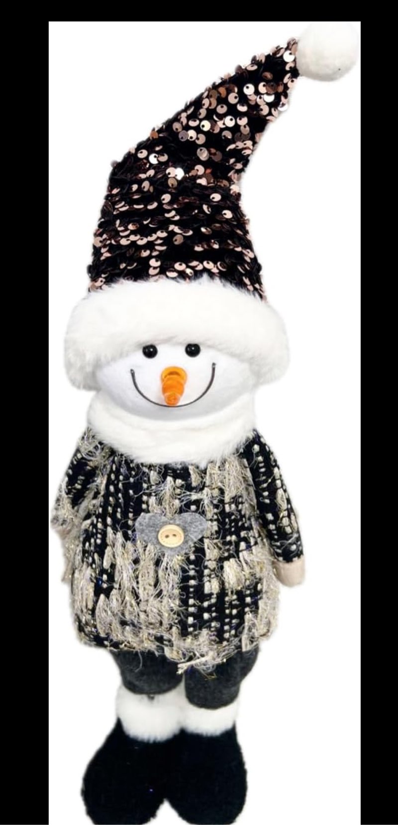 Classic Christmas Figurine Santa Claus Reindeer Snowman Handmade for Home Décor (Snowman)