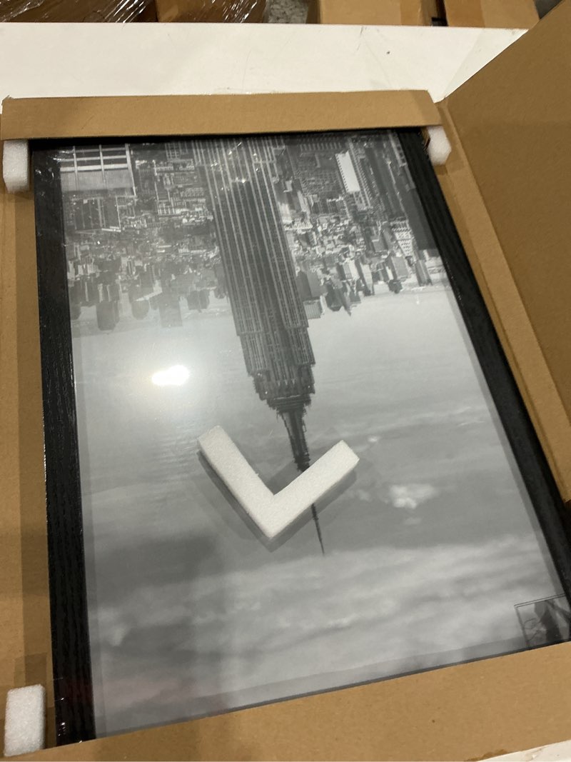 Condition photo showing Good Condition for fixwal 12x18 picture frame, diamond art frame poster frame with sturdy wood wall hanging decor for art prints home office living room, black black 12*18