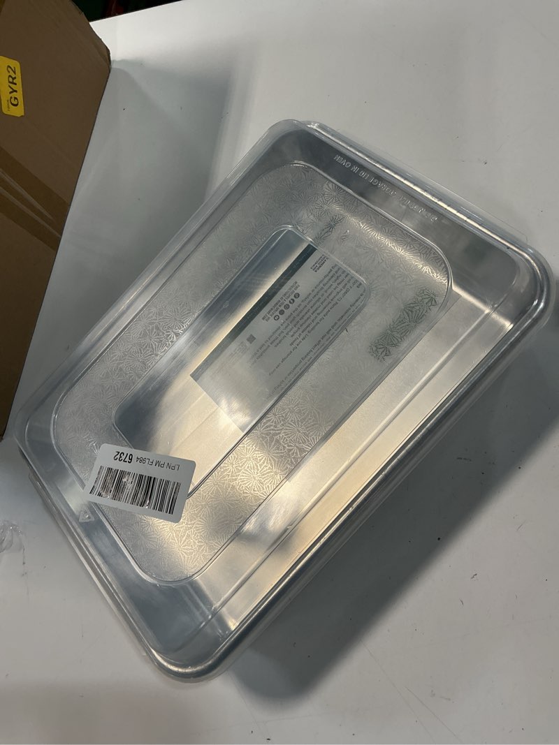 Condition photo showing Good Condition for Nordic Ware Natural Aluminum Commercial Cake Pan with Lid, Rectangle Pan with Lid Silver, 9 x 13 9 x 13 Rectangle Pan with Lid