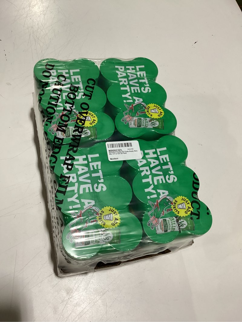 Condition photo showing New/Like New for V8 Grillo's Pickles Dill Pickle Bloody Mary Mix, 8 fl oz Can (24 Pack) Dill Pickle Bloody Mary 8 Fl Oz (Pack of 24)