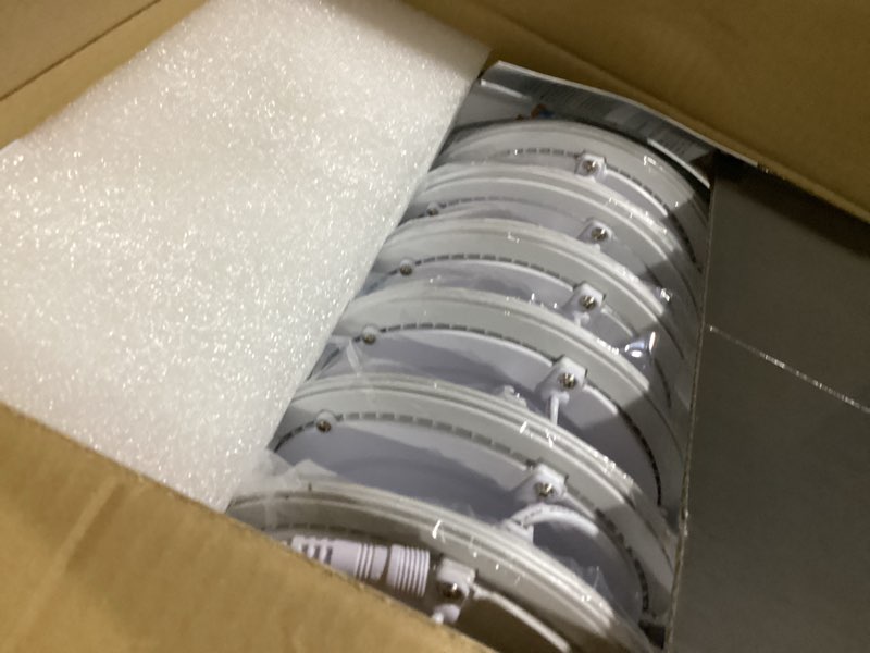 Ensenior 12 Pack 6 Inch LED Recessed Ceiling Light, Dimmable, 2700K-5000K 5CCT, 1200LM 12W 120V, High Brightness Canless Wafer Downlight - ETL&FCC&IC 2700k/3000k/3500k/4000k/5000k - 5cct White 6 Inch
