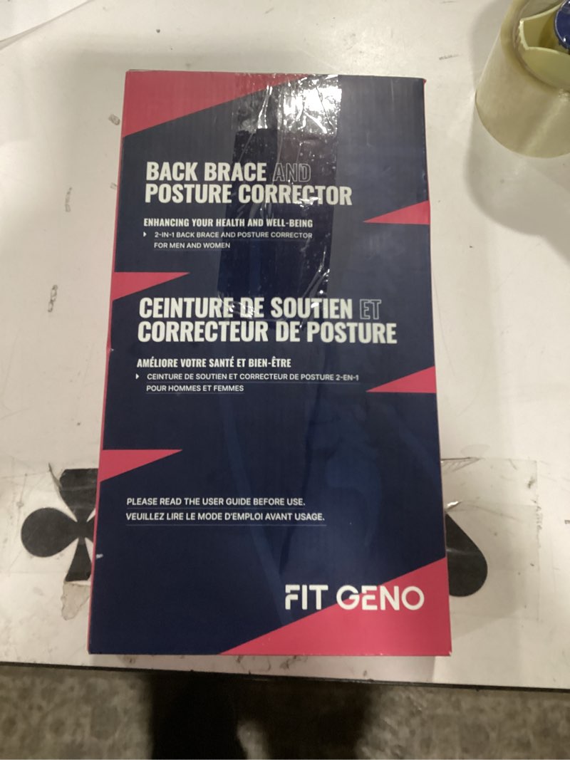 Condition photo showing Good Condition for Fit Geno Back Brace Posture Corrector for Men & Women: Shoulder Straightener Adjustable Full Back Su