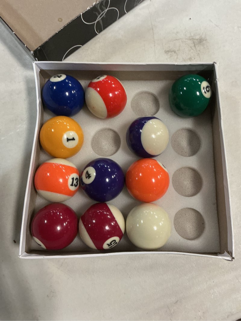 Condition photo showing As Is for ( incomplete ) pool balls billiard set - 16 resin balls, regulation size & weight, complete pool table balls set for replacement, pool table accessories & billiards pool accessories