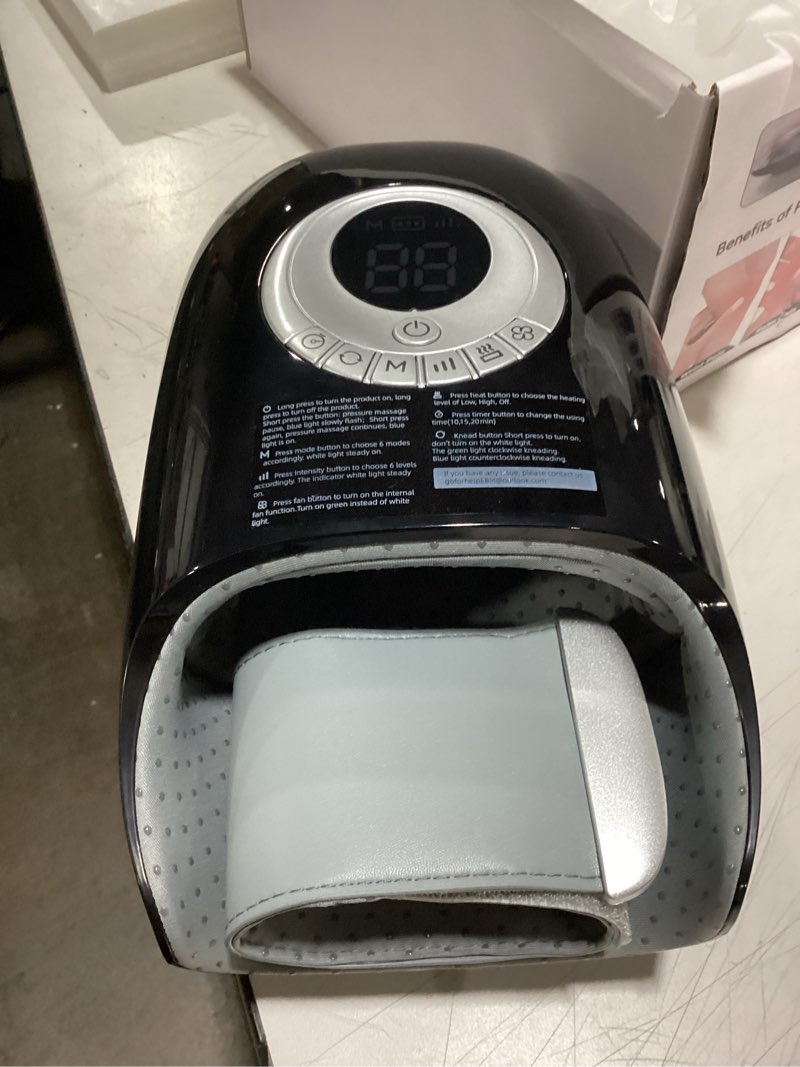 Condition photo showing Good Condition for hand massager with heat and compression, hand massage for arthritis and carpal tunnel relief, 6 modes pressure point therapy, blowing wrist massager, finger & palm kneading, gifts for mom dad
