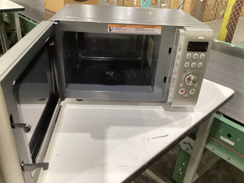 Condition photo showing As Is for Breville BMO650SIL Compact Wave Soft Close Countertop Microwave Oven, Silver, USED, NOT TESTED