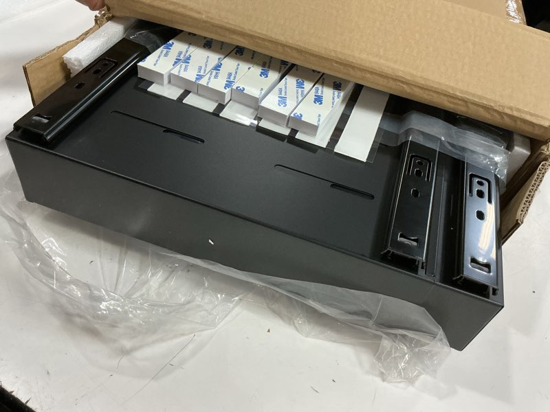 Condition photo showing Good Condition for 2-pack-expandable-pull-out-cabinet-organizers for kitchen, adjustable slide out no drill adhesive drawers with raising pad for framed cabinet, heavy duty sliding roll out shelves inside cabinet