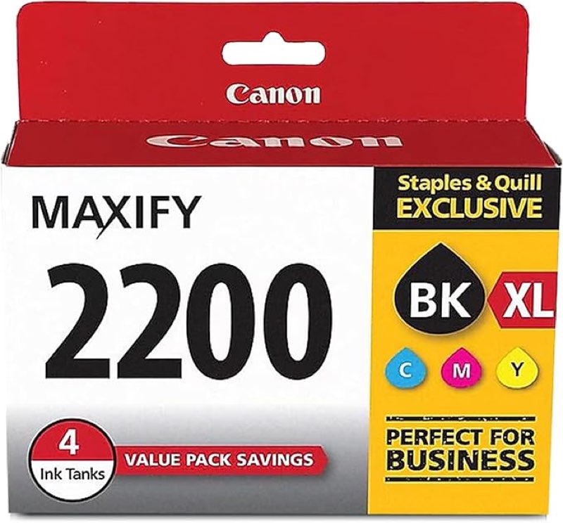 PGI-2200XL 4 Color Value Pack Ink Cartridges Replacement for Canon Maxify PGI 2200 XL PGI-2200XL to 