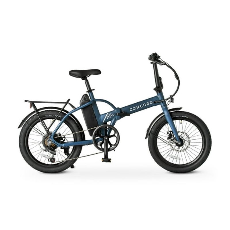 concord 20" urbanfold electric folding bike, 36v, class 2, blue, fits riders 4'11" - 6'2", adult, unisex
