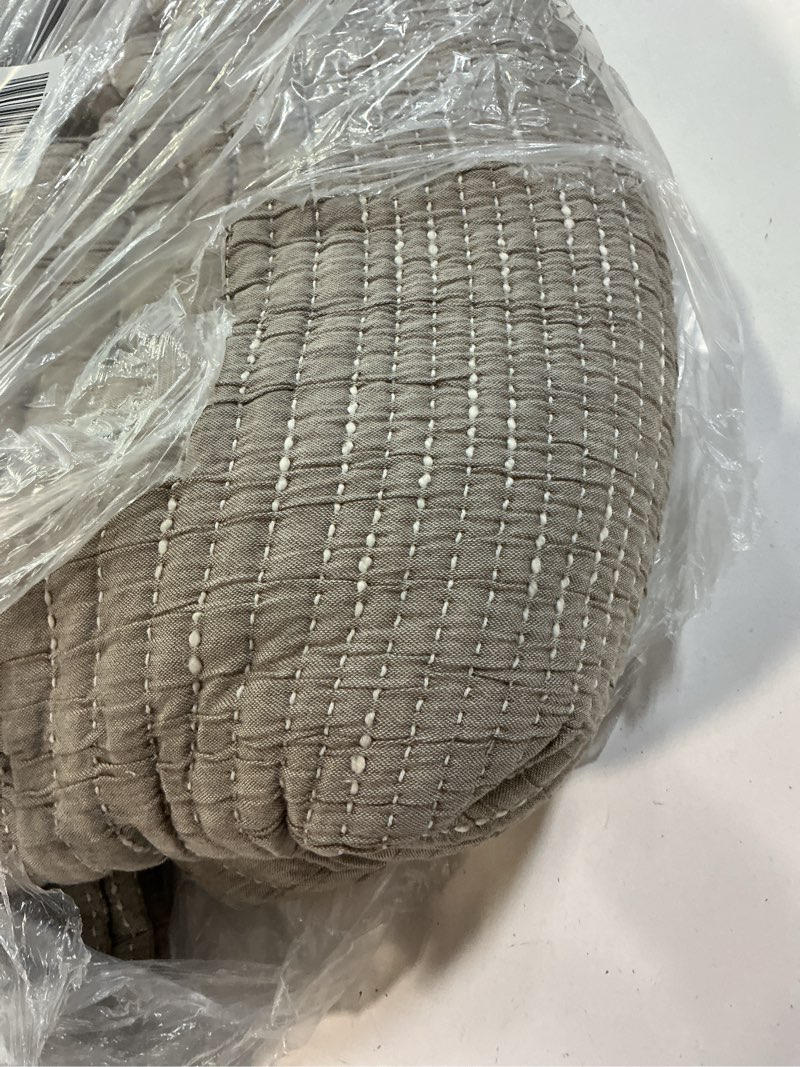 Condition photo showing Good Condition for organic cotton channel stitch coverlet set, king/cal king, taupe