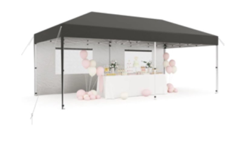 Pop-Up Canopy Tent 10X20 FT With 6 Removable Sidewalls, Waterproof & UV-Resistant