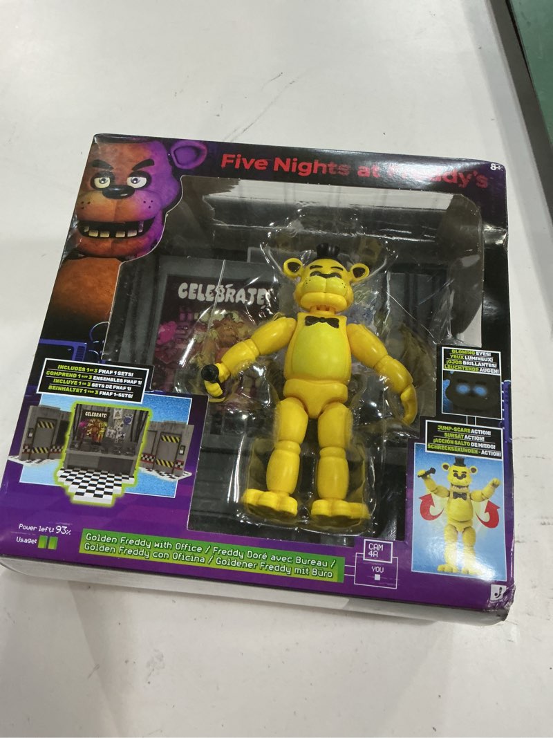 Condition photo showing New/Like New for Jazwares Five Nights at Freddy’s Golden Freddy Office Set - 5-Inch Articulated Figure with Jumpscare