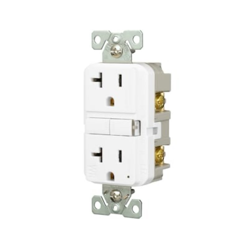 eaton 20 -amp 125-volt tamper resistant weather resistant gfci residential decorator outlet receptacles , white item #5195469 | model #twrgf20w-bx-lw