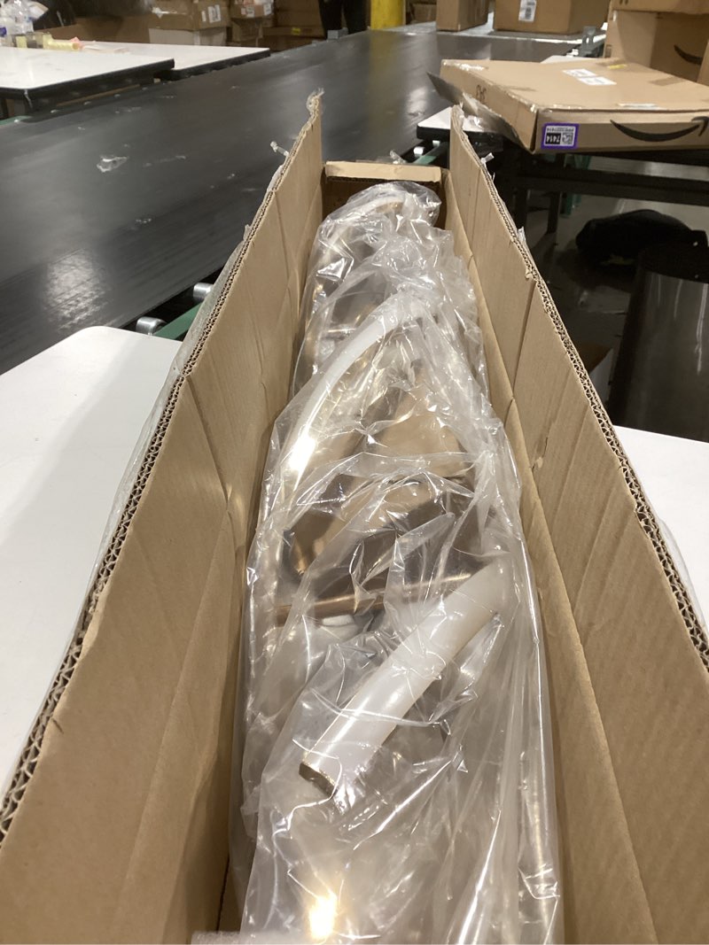 Condition photo showing Good Condition for Dimmable Gold Chandelier for Dining Room, Adjustable Height Pendant Light Fixtures Over Table, Modern Kitchen Island Lighting, 42.9in 31W (Gold 42.9")