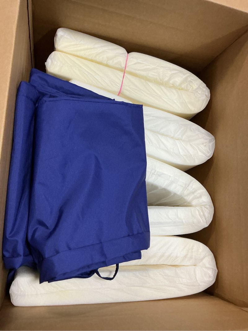 Condition photo showing Good Condition for Picnic Bench Cushions 2 Pack, Outdoor Picnic Bench Seat Pads – Water-Resistant Polyester Fabric with High-Density Foam, 72" x 12" x 2", Portable & Foldable for Picnic Tables, Camping, Patio-Navy blue