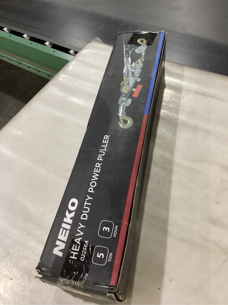Condition photo showing New/Like New for neiko 02256a come along winch, 5-ton (10,000 lbs) pulling capacity, 10ft, 3 hook, heavy duty power cable come along tool with dual gears, hand winch cable, automotive hoist winch puller, recovery gear