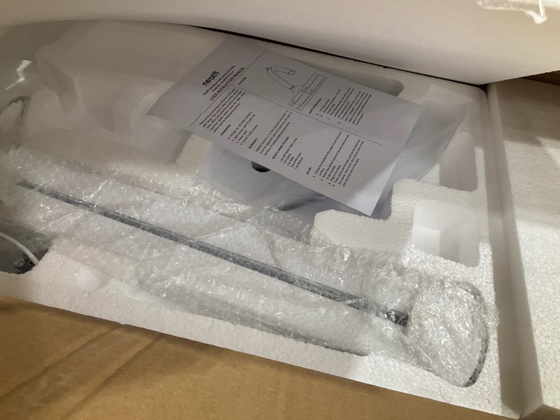 Condition photo showing New/Like New for neatfi half moon swing arm table lamp, 2500 lumens, cct dimming, 5 light modes, professional led lighting for estheticians, ideal for nail art, facials, and tattoos (with base and clamp, white)