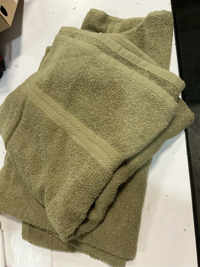Condition photo showing As Is for martex commercial basic brown 2-pack bath towel set