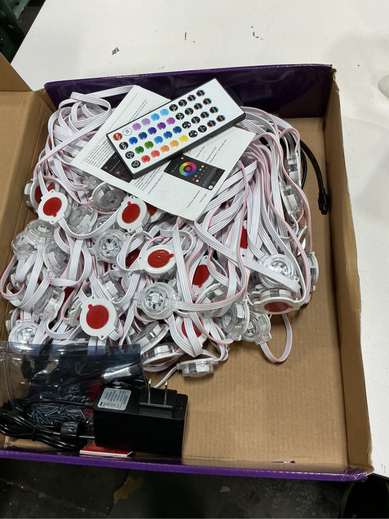 Condition photo showing Good Condition for vanesa 200ft permanent outdoor lights for house, ip67 waterproof with app & remote control, courtyard party light strips flexible outdoor diy tape lights for deck garden, all saints' day decoration