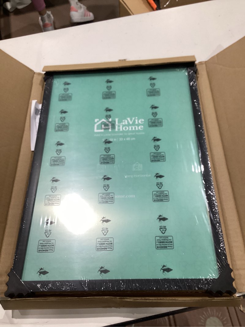 Condition photo showing Good Condition for lavie home 13x19 picture frame for wall display, 13x19 black picture frame with hd plexiglas, 13 x 19 poster frame 1 pack, display frame for vertical or horizontal, classic collection