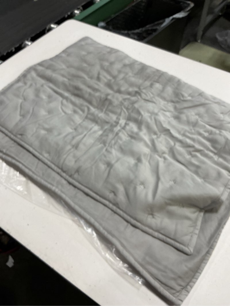 Condition photo showing Good Condition for quince 100% viscose from organic bamboo standard quilted sham 20”x26” set of 2 light grey