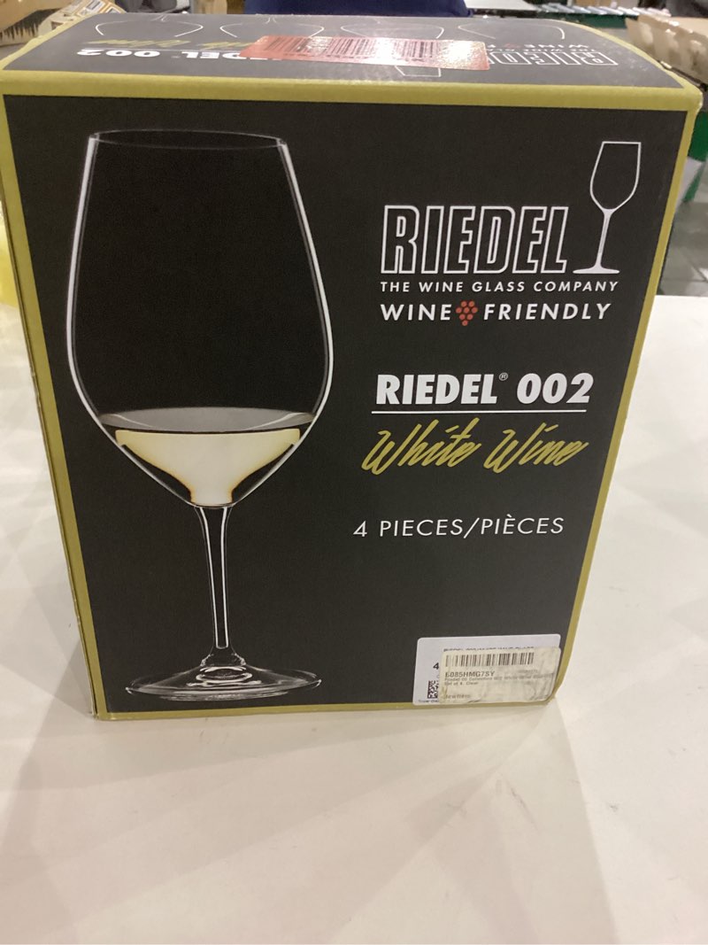 riedel 00 collection 002 white wine glasses, 4 count (pack of 1), clear