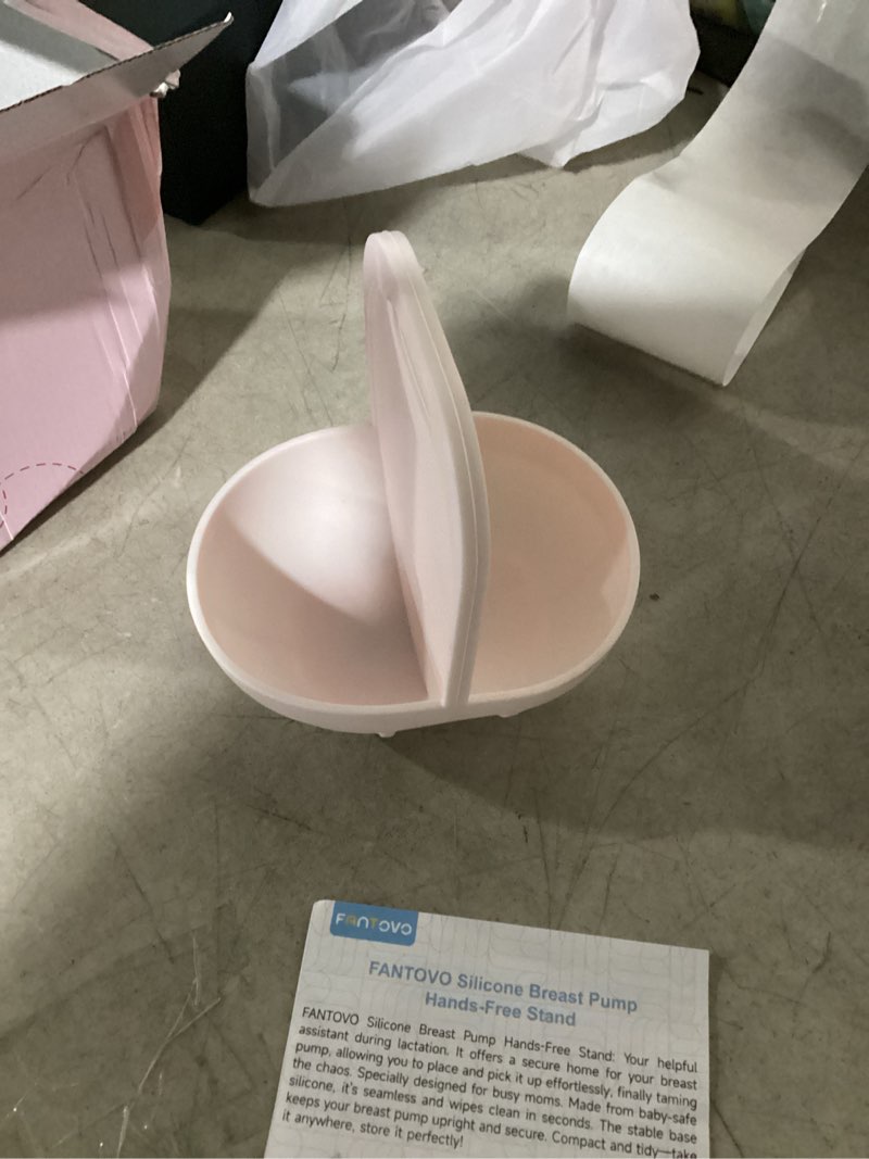 Condition photo showing As Is for silicone breast pump holder, anti-tilt base, dishwasher-safe, easy-carry handle for on-the-go moms, for momcozy m5, eufy e20/s1/s1 pro, medela freestyle hands-free(breast pump not included)